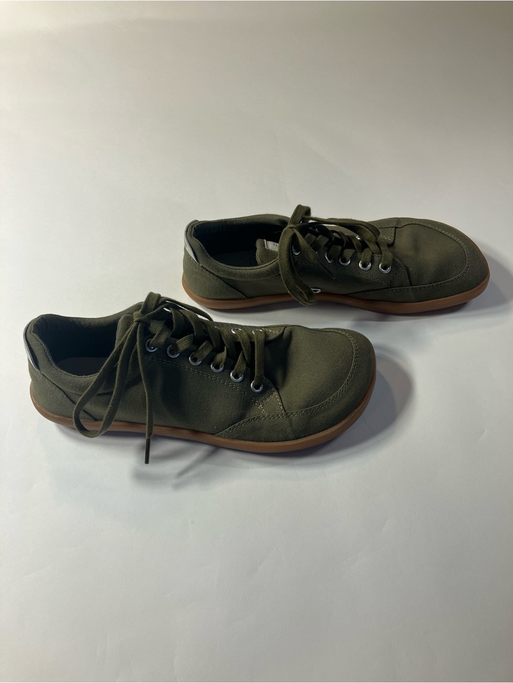 Women's Olive Canvas Lace-Up Sneakers by spls - Picture 7 of 9